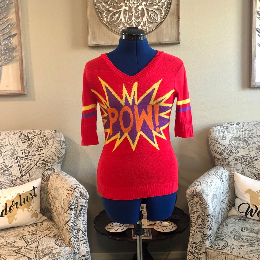 POW comic sweater